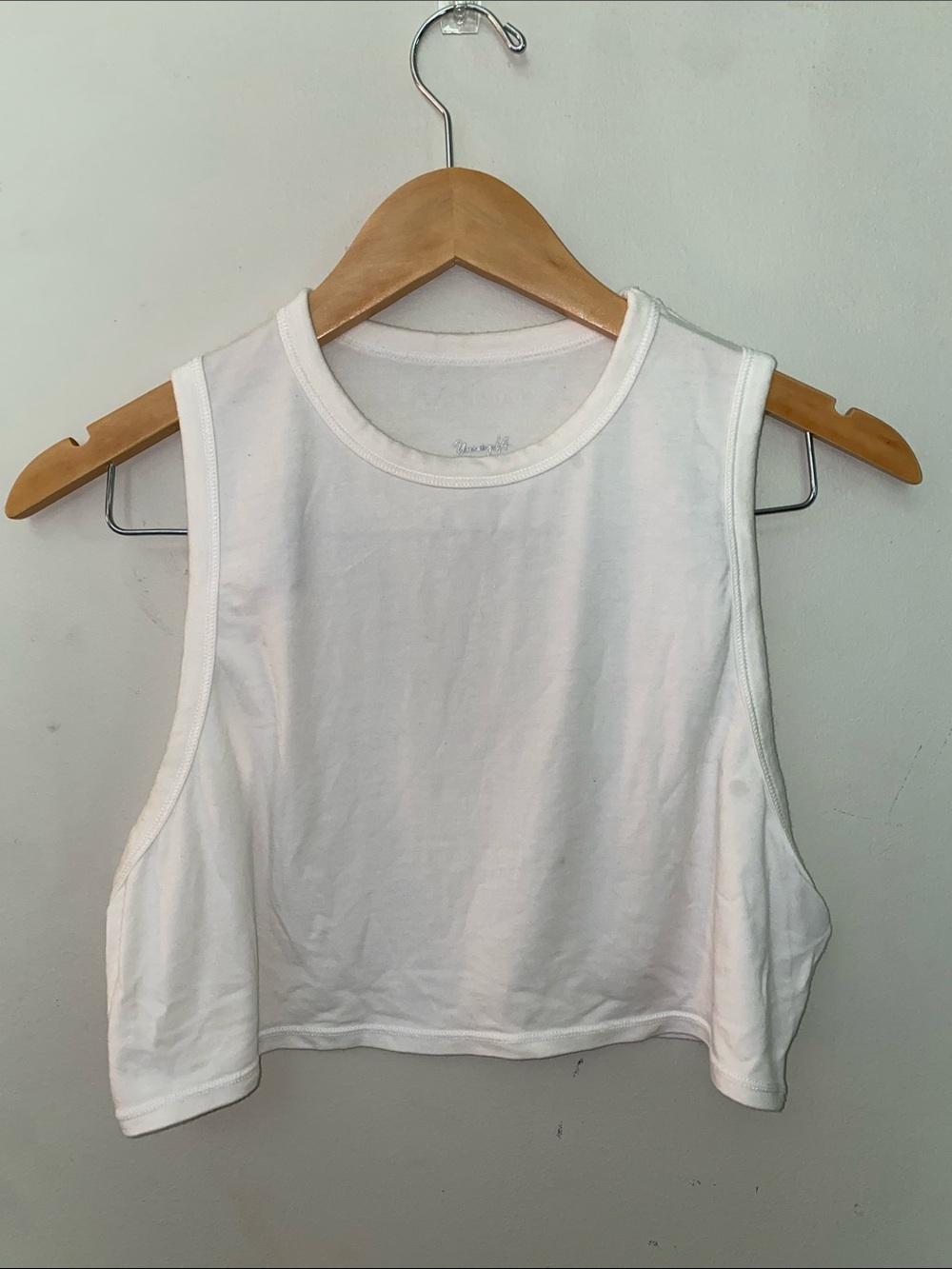 YoungLA White Cropped Muscle Tank